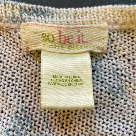 Women’s Poncho So Be It White/Light Green/Light Blue - Picture 4 of 5